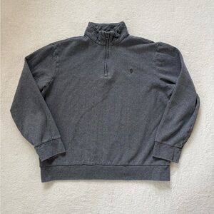 Polo Ralph Lauren Men’s Large Dark Grey Heather Jersey 1/4 Zip Pullover Sweater
